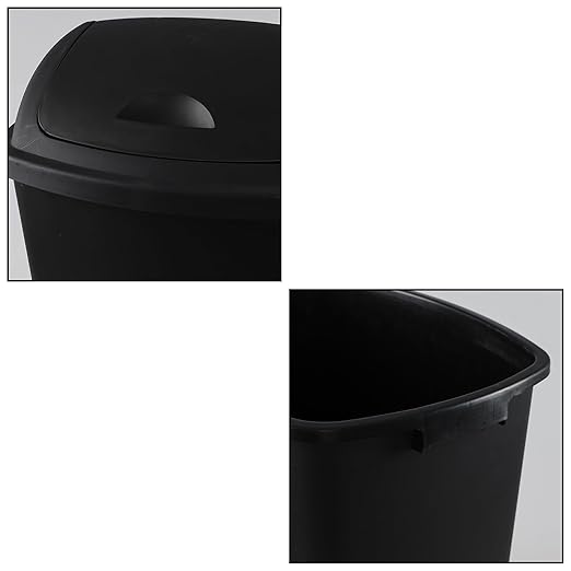 18 Gallon Trash Can, Commercial Plastic Wastebasket, Black Garbage Can Container Bins for Bedroom/Bathroom/Office, 26.7 Inch Tall (Set of 4)