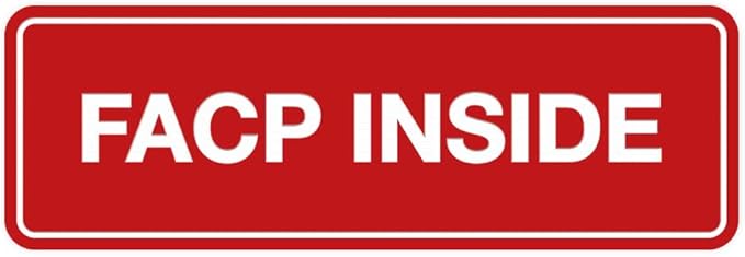 Signs ByLITA Standard FACP Inside Sign | Fire Safety Signage (Red) - Large 1 Pack