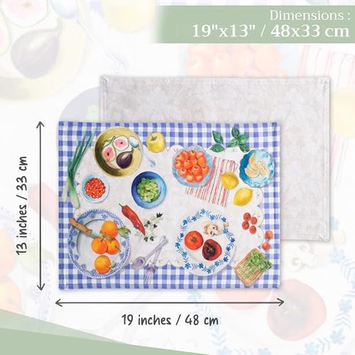Maison d' Hermine Placemats Set of 4 Reusable 100% Cotton (13"x19")