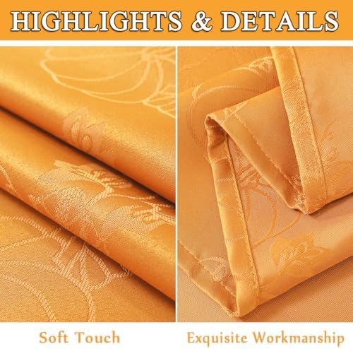 SASTYBALE Fall Tablecloth Rectangle Jacquard, 60" x 120", Amber