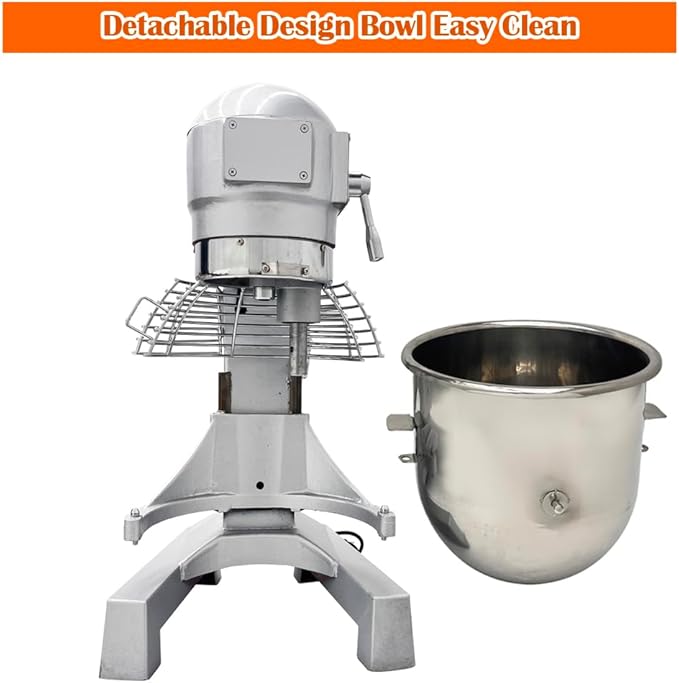 Commercial 3in1 Food Mixer 20L Dough Mixer 3 Speeds Adjustable, with SUS304 Bowl/Dough Hook/Whisk/Beater, Stand Electric Food Flour Mixing Kneading Machine