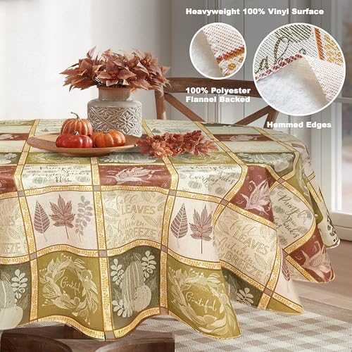 Newbridge Thanksgiving Harvest Breeze 60 x 84 Inch Oval Vinyl Tablecloth