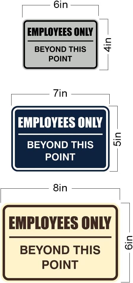 All Quality Classic Framed Employees Only Beyond This Point Wall or Door Sign | Easy to Install Business Signage - Medium (Walnut) 1 Pack