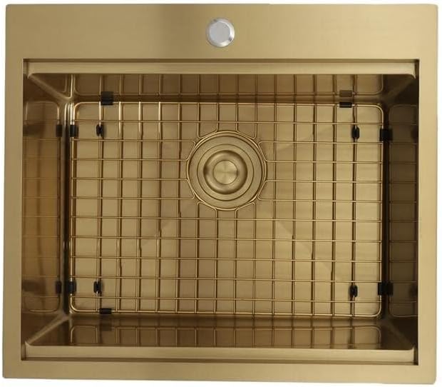 STARSTAR Workstation Ledge Top Mount/Drop-in 304 Stainless Steel Luxury Single Bowl For Kitchen,Yard, Office, Bar, Laundry Sink (25 x 22)