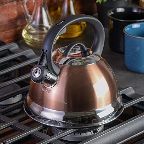 Mr. Coffee Flintshire 1.75-Quart Stainless Steel Whistling Tea Kettle with Nylon Handle – Copper Finish Stove-Top Kettle for Boiling Water - Image 5