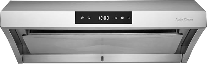 Hauslane Range Hood 30" Under Cabinet, 950 CFM Kitchen Range Hood | Steam Auto Clean Vent Hood, 6 Speed Kitchen Hood with Touch Panel | Stainless Steel Range Hoods Chef Series PS38