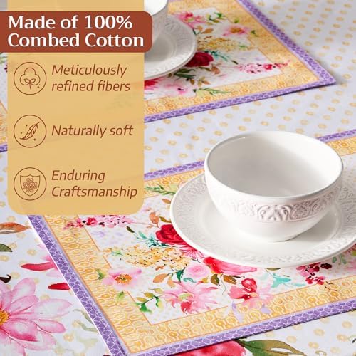 Maison d' Hermine Placemats Set of 4 Reusable 100% Combed Cotton (13"x19")