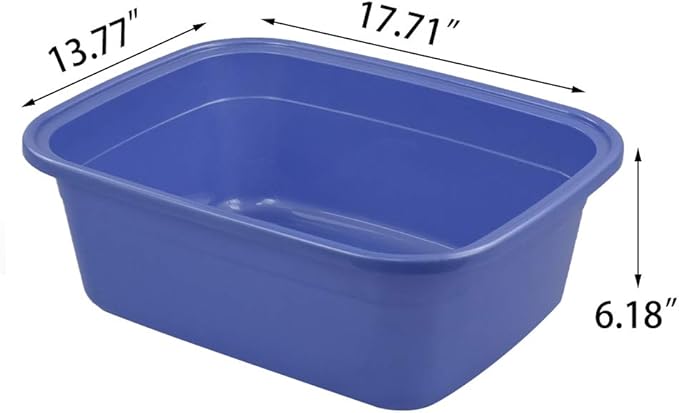 18 Quart Large Plastic Dish Pans, Wash Basin, Set of 3