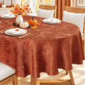 Smiry 60x84 Inch Thanksgiving Jacquard Oval Table Cloth for Fall