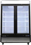 SEAGATE, SGF-48 2-Glass Swing Door Black Merchandiser Freezer | 48 Cubic Ft.