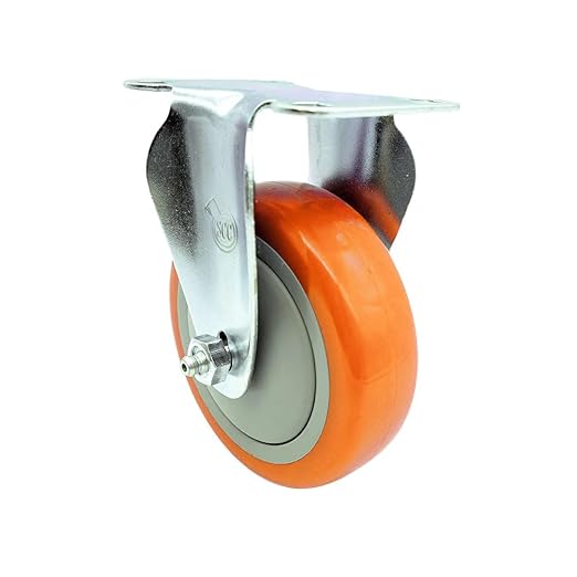 Service Caster Brand Replacement Caster for Uline Caster H-5539R-Rigid Top Plate Caster with 4 Inch Orange Polyurethane Wheel-Light Duty Replacement Caster-Fits Cart, Dollies and Poly Box Truck H-1956
