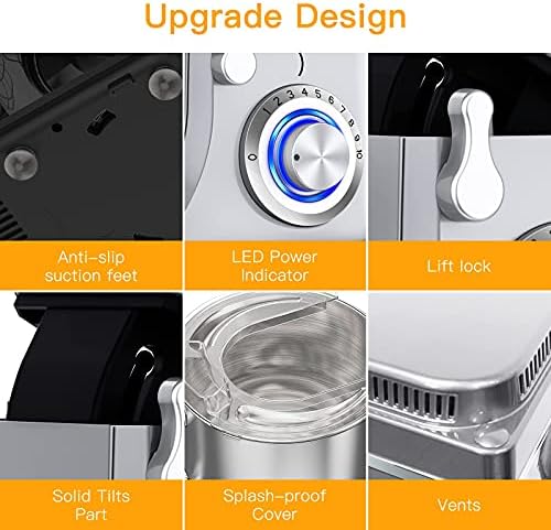 Stand Mixer 7.5QT 10-Speed 660W Tilt-Head Kitchen Electric Food Cake Mixer with Stainless Steel Bowl, Whisk, Dough Hook, Beater & Splash Guard, Silver
