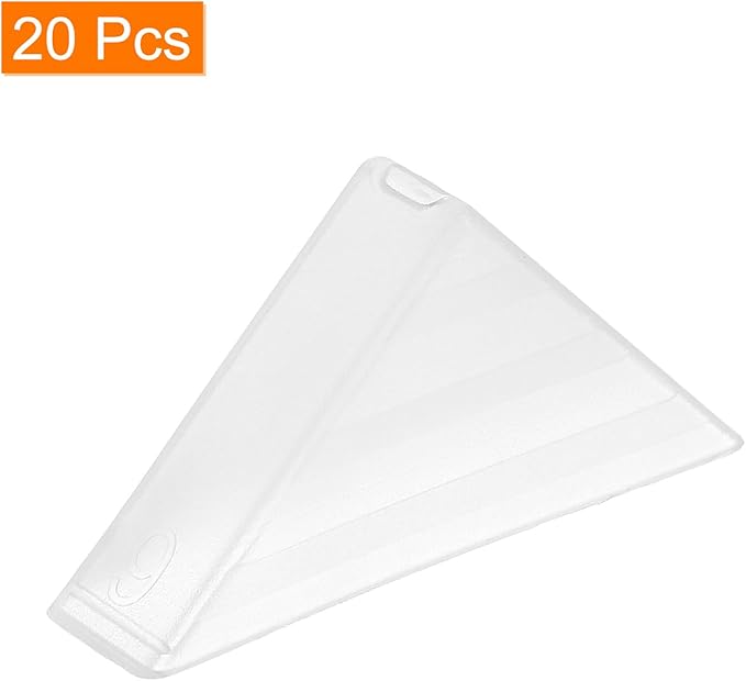 uxcell 20Pcs Plastic Corner Protectors 9x50mm Right Angle Shape Glass Corner Guards Cushion for Corner Protection of Glass, Mirror, Tile, White