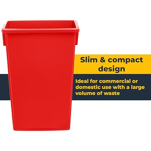 3 pack 23 Gallon Waste Bin with Lid & Dolly, Heavy-Duty Trash Can, Slim Rectangular Garbage Bin, Durable Waste Container, Recycling Bin, Plastic Wastebasket for Kitchen, Garage, Restaurants, Office