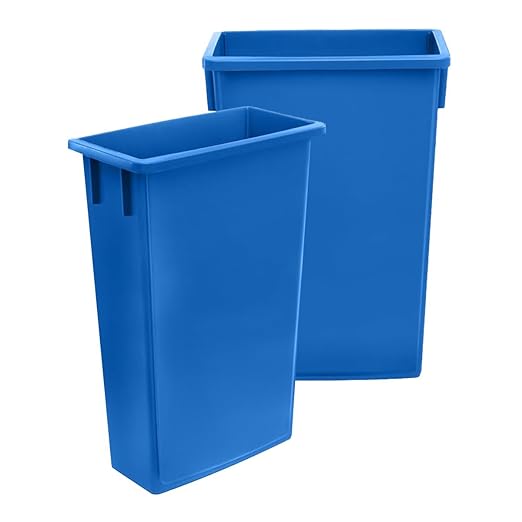 3 Pack 23 Gallon Waste Bin, Heavy-Duty Trash Can, Slim Rectangular Garbage Bin, Durable Waste Container, Recycling Bin, Plastic Wastebasket for Kitchen, Garage, Hotels, Restaurants, Office