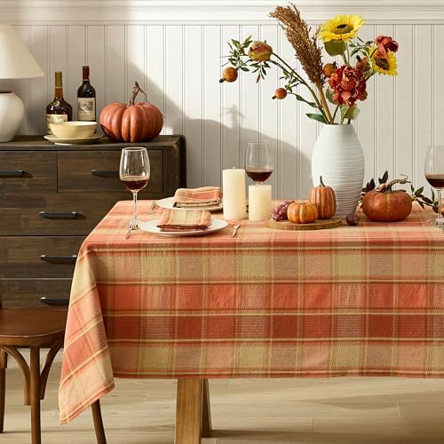 Newbridge Thanksgiving Barnhouse Plaid Fabric Tablecloth,52”x70” Rectangle
