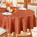 Smiry 60x84 Inch Thanksgiving Jacquard Oval Table Cloth for Fall & Harvest