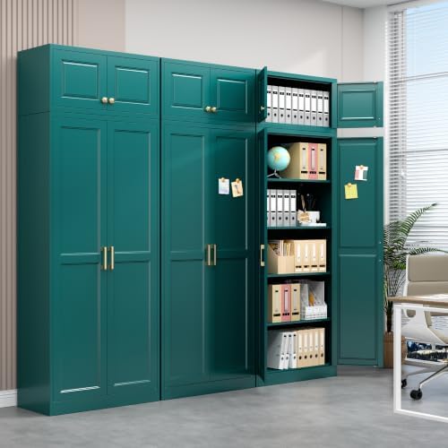 Polup 86" Tall Metal Kitchen Pantry Storage Cabinet with Doors and Shelves