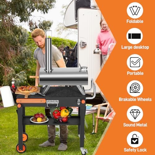 EUTRKei Griddle Table for Blackstone, Grill Stand Cart for 17"&22" Griddle