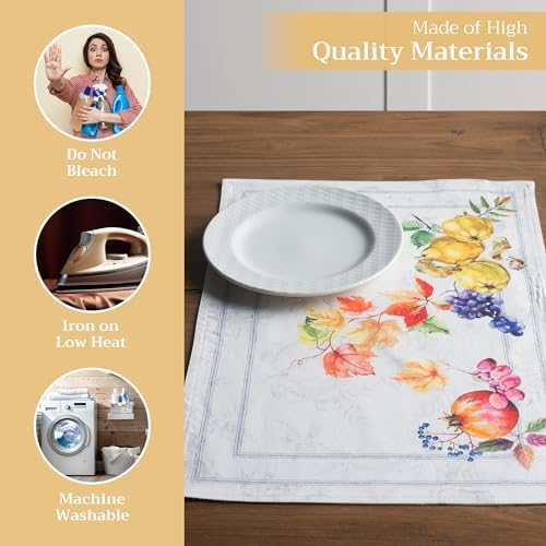 Maison d' Hermine Placemats Set of 4 Reusable 100% Cotton (13"x19")