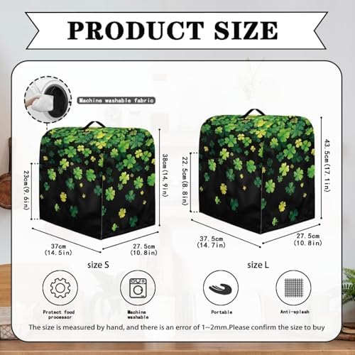 Shamrock Stand Mixer Covers Kitchen Aid Mixer Cover Dust Covers with Top Handle Front Pocket Universal Fit Tilt Head and Bowl Lift Models St. Patrick's Day Decoration