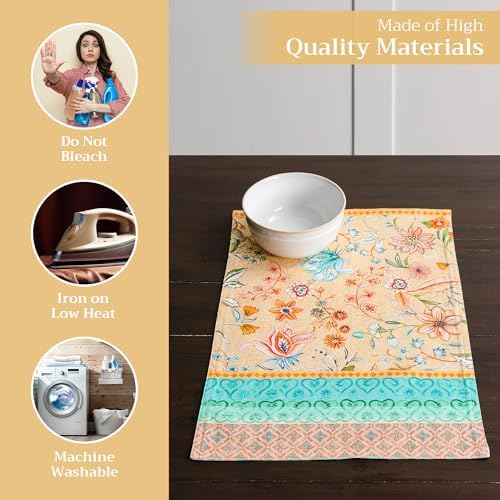 Maison d' Hermine Placemats Set of 4 Reusable 100% Cotton (13"x19")