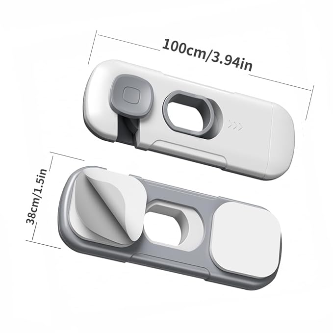 5Pack Child Proof Refrigerator Lock, Fridge Locks for Kids,with Adhesive,Child Safety Locks for Doors, RV Refrigerator, Oven Lock Child Safety Baby Cabinet Locks (Dark Gray, 5 Count (Pack of 1))