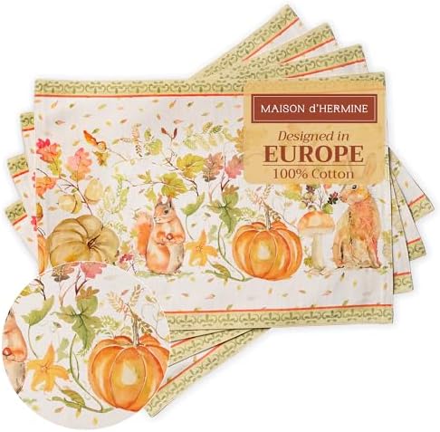 Maison d' Hermine Placemats Set of 4 Reusable 100% Cotton (13"x19")