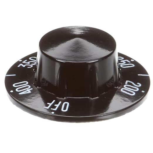 OCS Parts 200-400°F Black Thermostat Dial Knob for Commercial Fryers and Ranges | Direct Replacement fo Dean, Frymaster, Pitco, Vulcan Hart and More