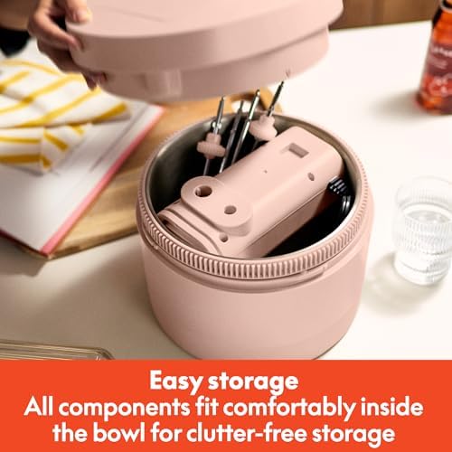 bella 3.5 Qt Hand & Stand Mixer, 2 in 1 Electric Mixer with Bowl, Blossom