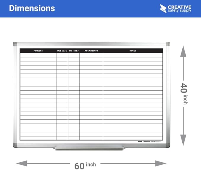 Project Planning Dry-Erase Whiteboard 60" x 40"