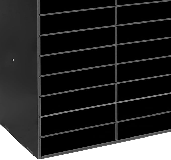 Literature Organizer,Desktop File Sorter Mail Center,Paper Storage Cabinet with 48 Slots Compartments,Suitable for Home School Office (48 Slots Black)