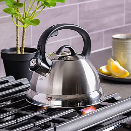 Mr. Coffee Flintshire 1.75-Quart Stainless Steel Whistling Tea Kettle – Brushed Satin Finish Stove-Top Kettle for Boiling Water - Image 2