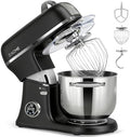 ZACME 7 Quart Stand Mixer Aluminum Die Casting, 650W 12 Speed Tilt-Head Kitchen Electric Stand Mixer, Household Food Mixer with Stainless Steel Bowl, Dough Hook, Whisk and Beater-Black