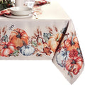 Botanical Harvest Pumpkin Engineered Tablecloth, Multicolor - 60" W x 144" L