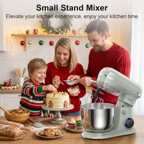 Honinst 4QT Electric Stand Mixer, 10-Speed Tilt-Head Compact Kitchen Mixer
