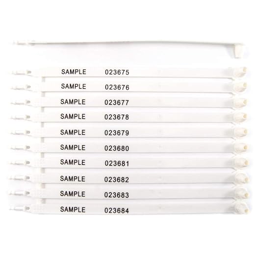 Leadseals(R) 500 PCS White Tite-Lock Plastic Tractor Truck Door Seal Tamper Evident Security Tags Numbered Safty Disposable Locks for Trailer Logistics Shipping Transport