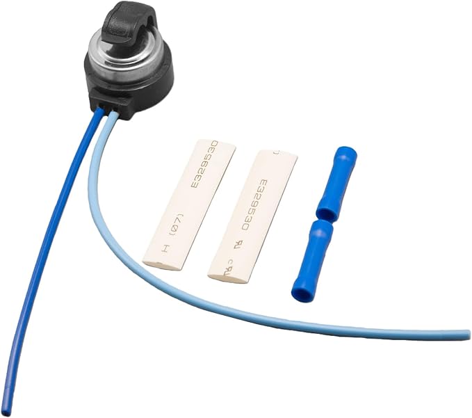 Upgraded 5303918634 Thermostat Kit Compatible with Electrolux Crosley Frigidaire Kelvinator Kenmore White Westinghouse Tappan, Replaces 2690399 PS6448122, Refrigerator Defrost Thermostat Kit