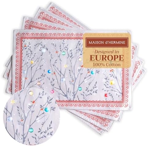Maison d' Hermine Placemats Set of 4 Reusable 100% Cotton (13"x19")