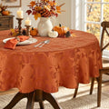 Smiry 60x60 Inch Thanksgiving Jacquard Round Table Cloth for Fall