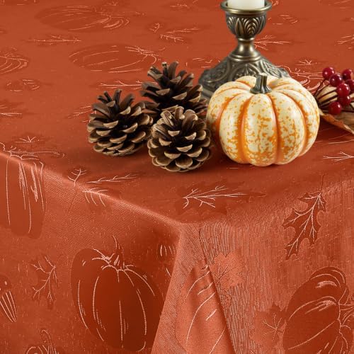 Smiry 60x140 Inch Thanksgiving Jacquard Rectangle Table Cloth for Fall
