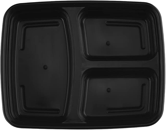 TIYA Food Containers - 48 oz Bulk 150 Pack with Lids - Plastic Compartment To-Go Boxes - Reusable, Microwavable, Dishwasher Safe - Leak-Proof for Meal Prep - BPA-Free