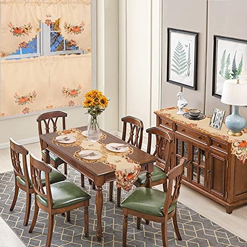 Simhomsen Large Embroidered Thanksgiving Harvest Pumpkins Table Runners for Autumn Or Fall Decorations (14 × 120 Inches)
