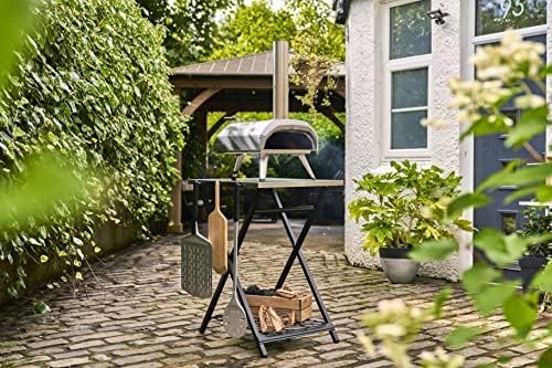 ooni Portable Folding Table, Silver, Stainless Steel Work Surface, Outdoor Kitchen Table, Pizza Oven Stand, 22.64'' x 27.56'' x 35.43''