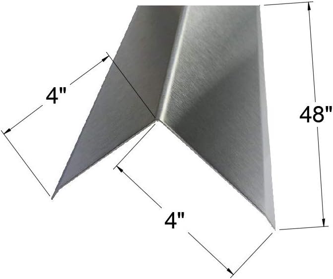 Brushed 304 Stainless Steel Corner Guards, 48" Wall Protectors, 20ga & 16ga, Available in 1/2" to 4", Multi-Pack Options (1, 2, 5, or 10) (1, 4 x 4, 20ga, with Hug Edges)