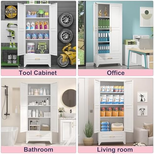 UNICOLY Pantry Kitchen Cabinet with Drawer, 75" Tall Pantry Storage Cabinet