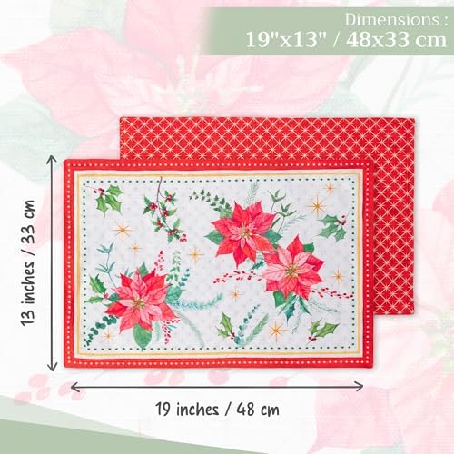 Maison d' Hermine Placemats Set of 4 Reusable 100% Cotton (13"x19")