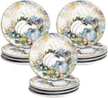 Certified International Harvest Gatherings 9" Salad/Dessert Plates, Multicolor, Medium, Set of 4 (Pack of 3)