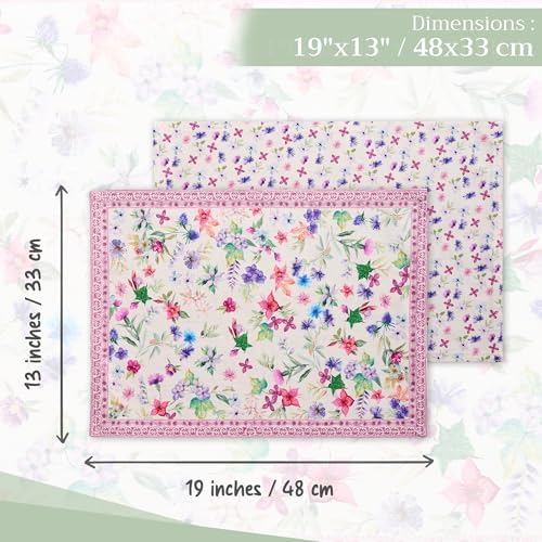 Maison d' Hermine Placemats Set of 4 Reusable 100% Cotton (13"x19")