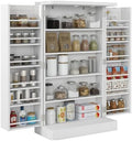 HOMCOM 41" Kitchen Pantry Storage Cabinet, Freestanding, Painted White